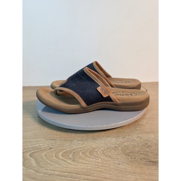 Taos Women's Natural Canvas Thong Boundary Sandals Sz 7 Comfort Slide Casual - Picture 6 of 8